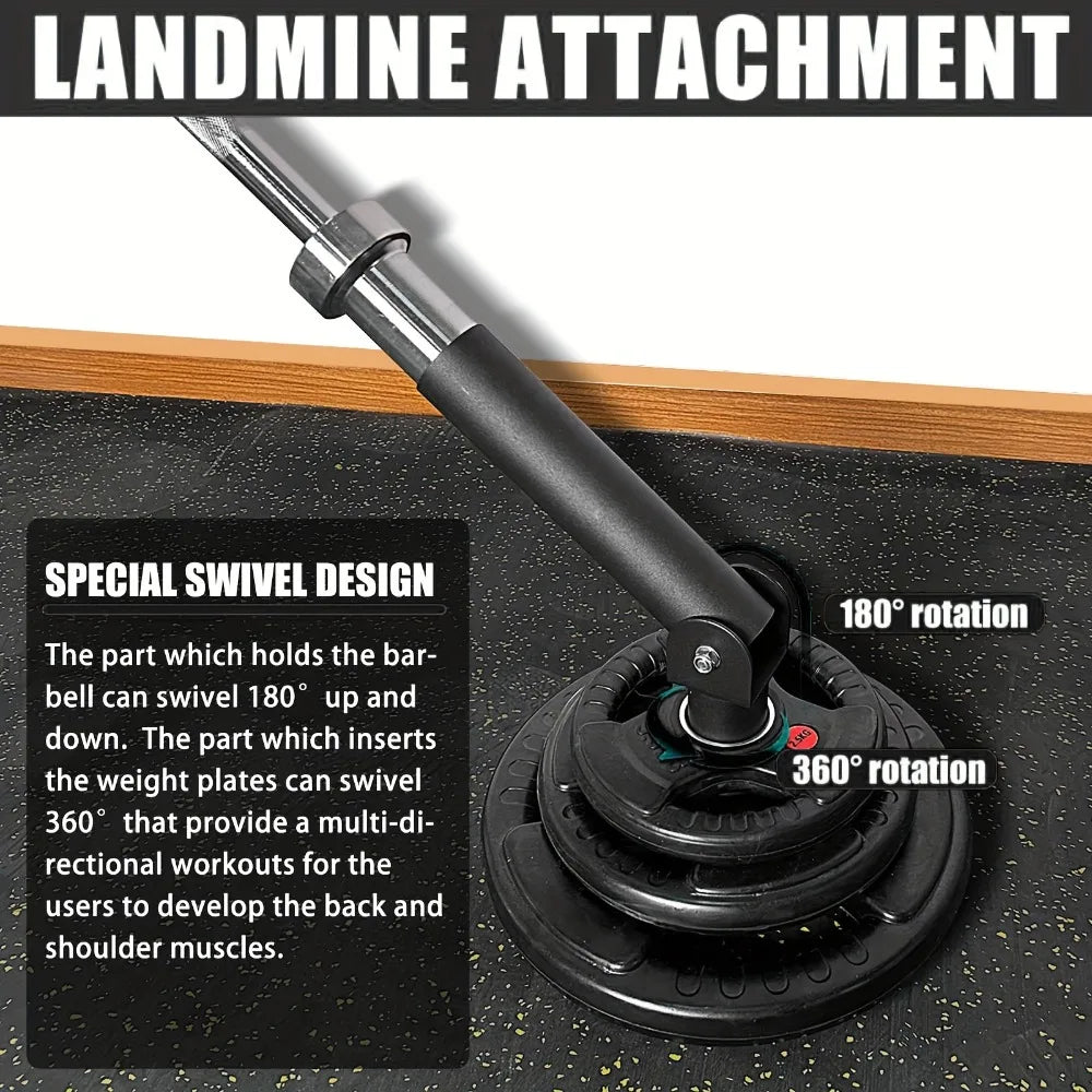 NNEOBA Heavy-Duty T-Bar Row Attachment – Universal Barbell Handle for Strength Training (Black)